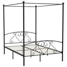 Hemelbedframe Metaal 160 x 200 cm Zwart