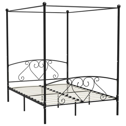 Hemelbedframe Metaal 160 x 200 cm Zwart