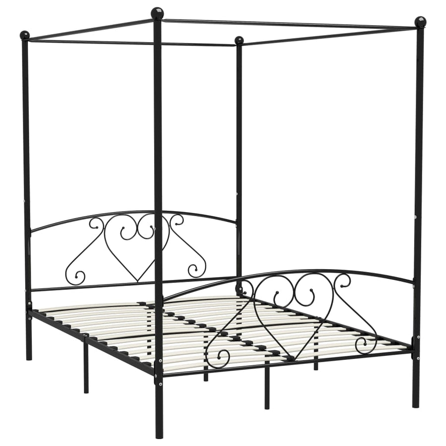 Hemelbedframe Metaal 160 x 200 cm Zwart