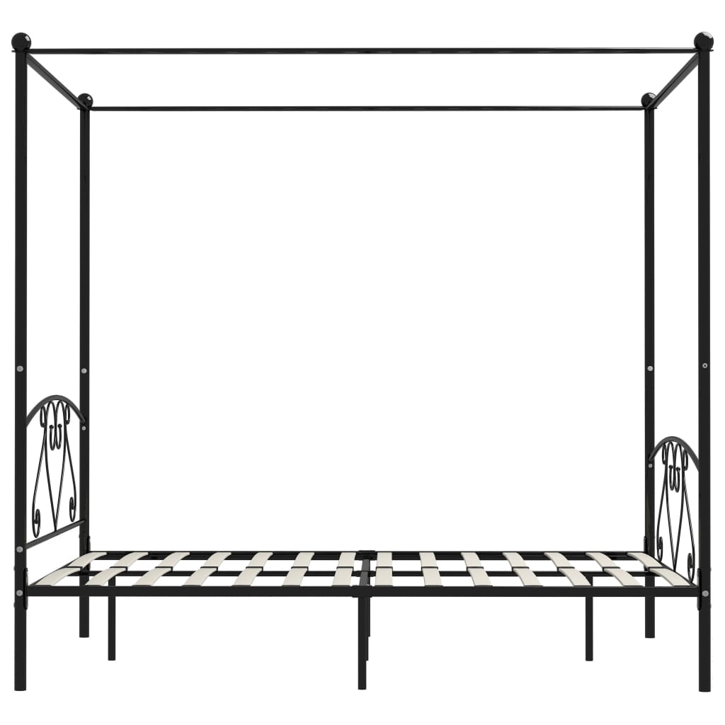 Hemelbedframe Metaal 160 x 200 cm Zwart