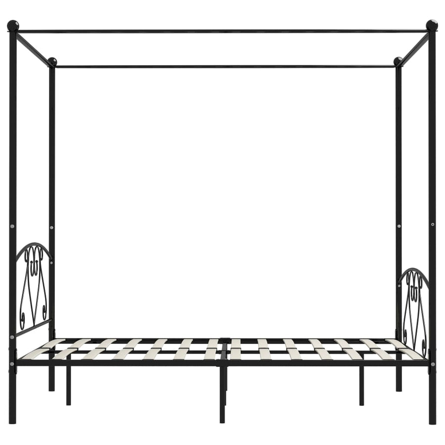 Hemelbedframe Metaal 160 x 200 cm Zwart