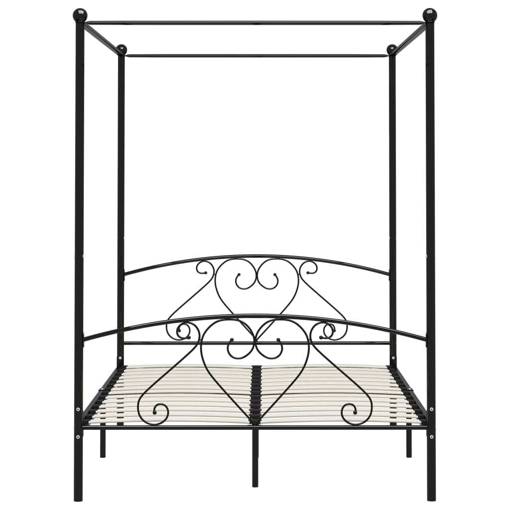 Hemelbedframe Metaal 160 x 200 cm Zwart