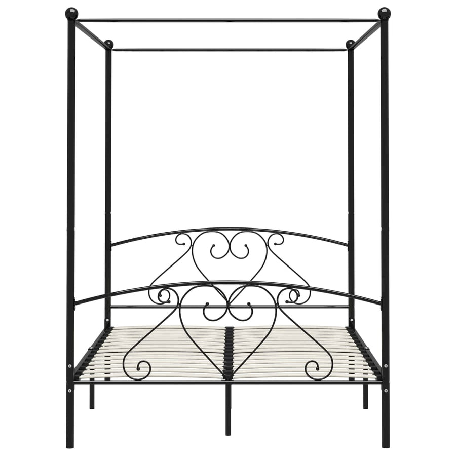 Hemelbedframe Metaal 160 x 200 cm Zwart
