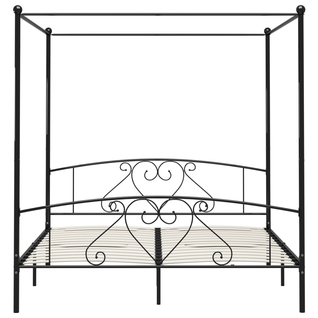 Hemelbedframe Metaal 180 x 200 cm Zwart