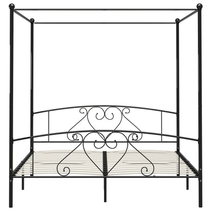 Hemelbedframe Metaal 180 x 200 cm Zwart