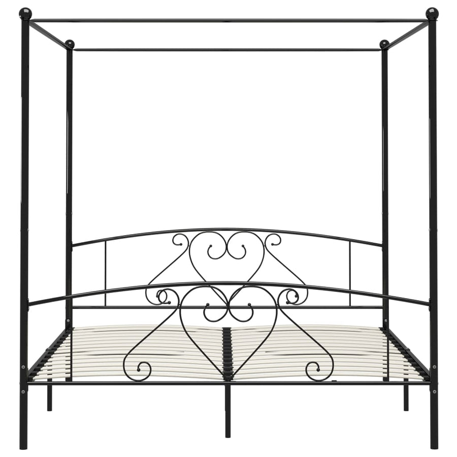 Hemelbedframe Metaal 180 x 200 cm Zwart