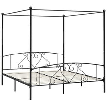 Hemelbedframe Metaal 200 x 200 cm Zwart