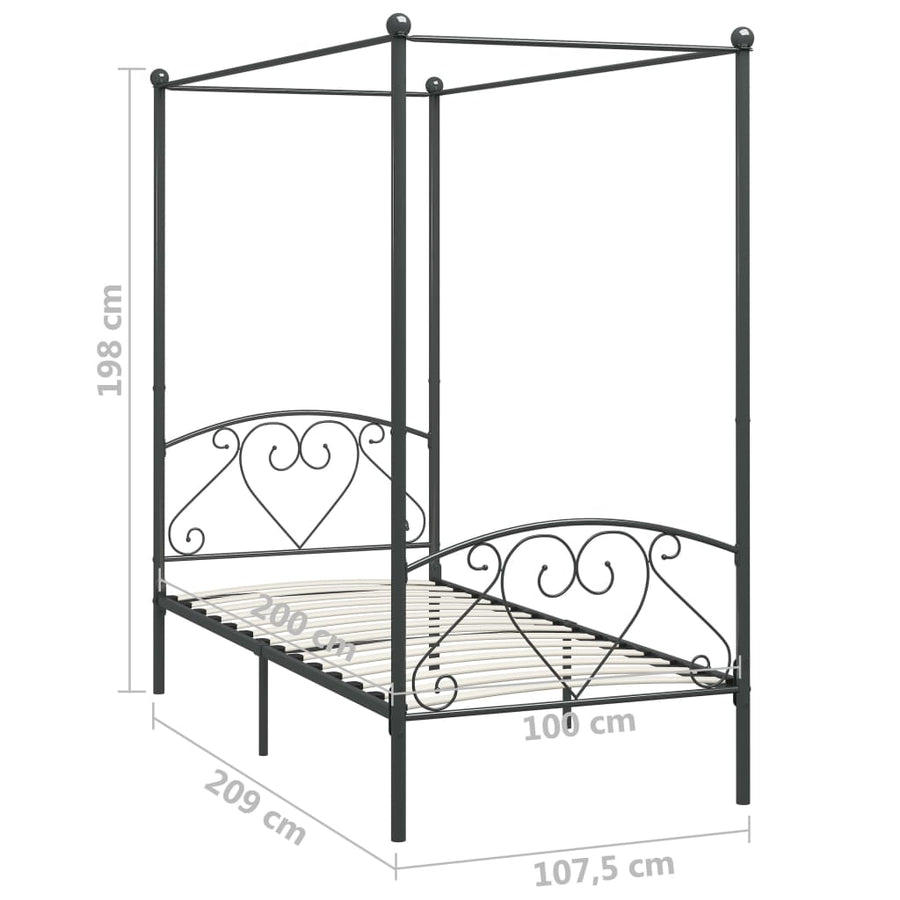 Hemelbedframe Metaal 100 x 200 cm