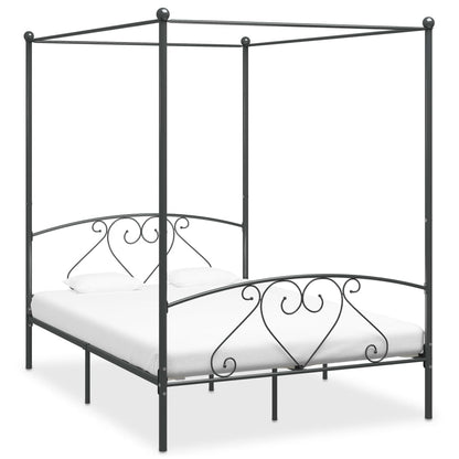Hemelbedframe Metaal 140 x 200 cm Grijs