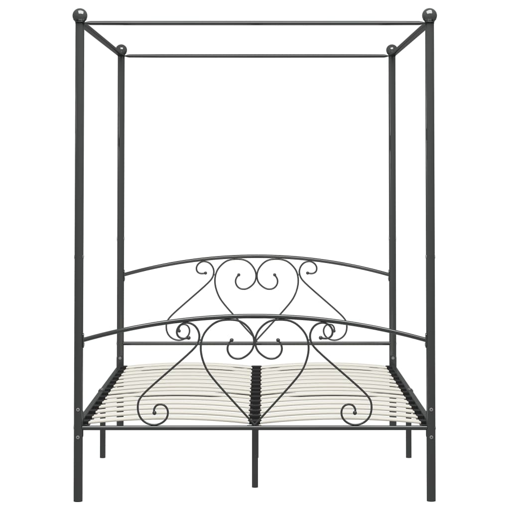 Hemelbedframe Metaal 140 x 200 cm Grijs