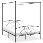 Hemelbedframe Metaal 160 x 200 cm Grijs