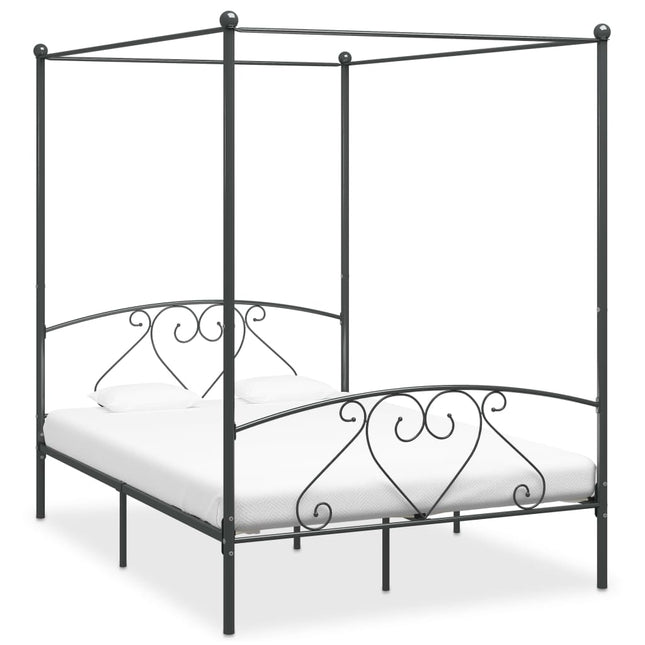 Hemelbedframe Metaal 160 x 200 cm Grijs