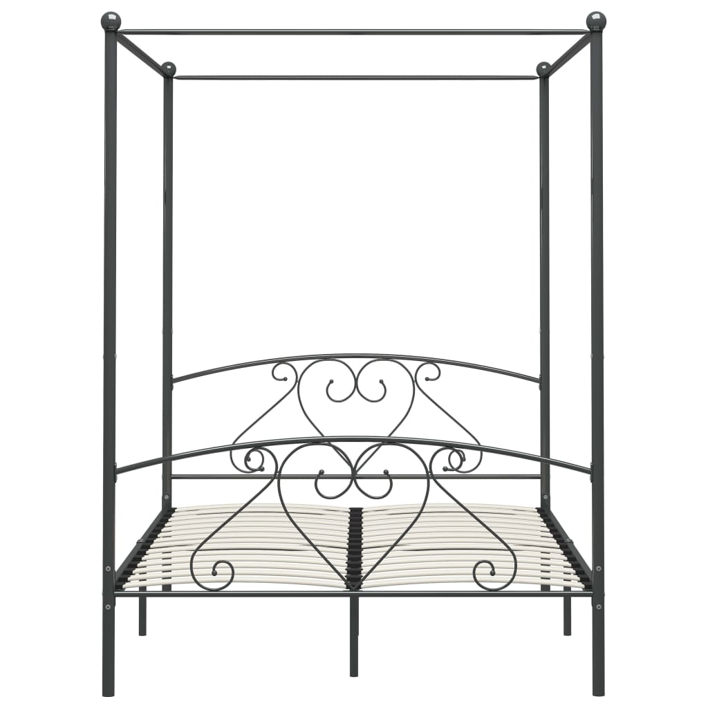 Hemelbedframe Metaal 160 x 200 cm Grijs