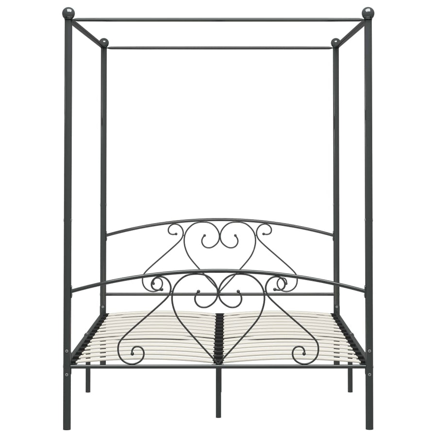 Hemelbedframe Metaal 160 x 200 cm Grijs