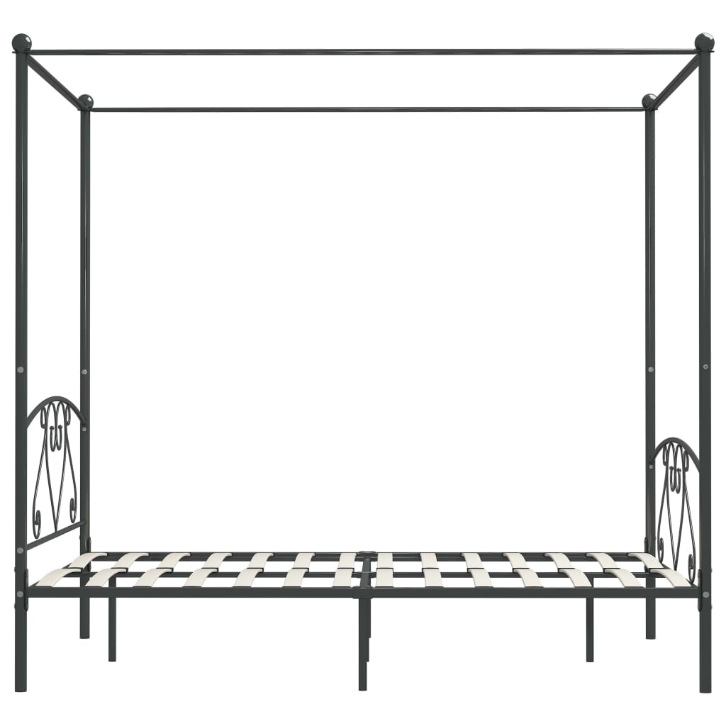Hemelbedframe Metaal 160 x 200 cm Grijs