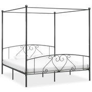 Canopy bed frame metal grey 180x200 cm