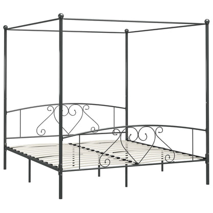 Hemelbedframe Metaal 180 x 200 cm Grijs