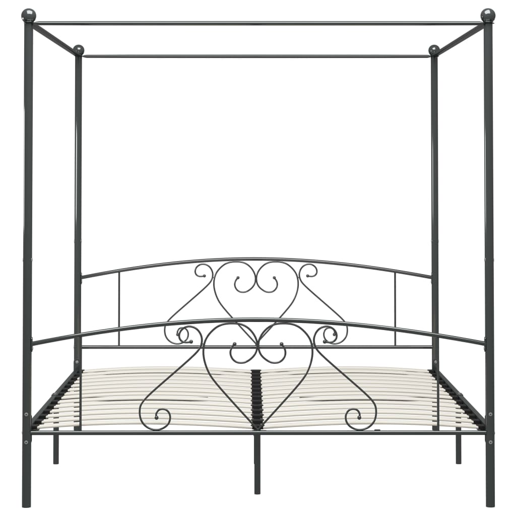 Hemelbedframe Metaal 180 x 200 cm Grijs