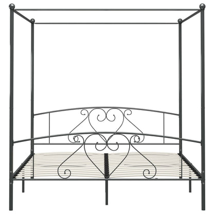 Hemelbedframe Metaal 180 x 200 cm Grijs