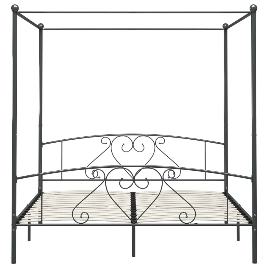 Hemelbedframe Metaal 180 x 200 cm Grijs