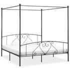 Hemelbedframe metaal 200x200 cm grijs