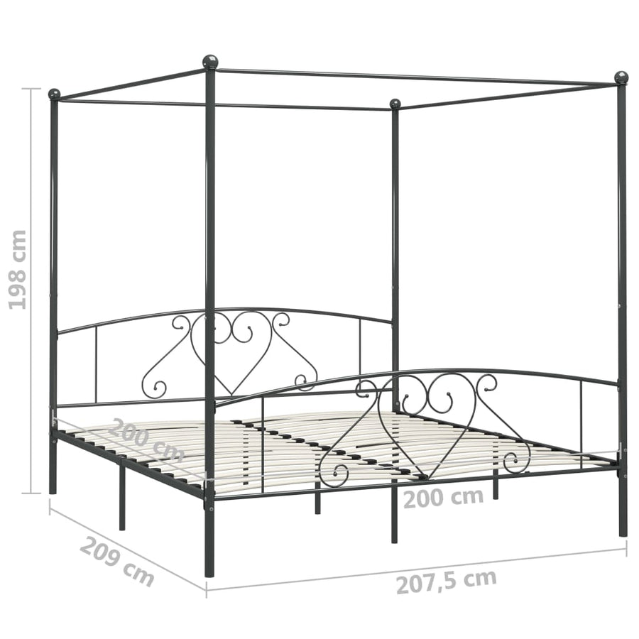 Hemelbedframe Metaal 200 x 200 cm