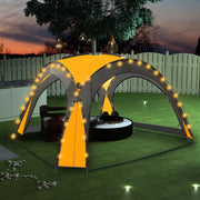 Partytent 3,6x3,6 m geel met LED en 4 zijwanden