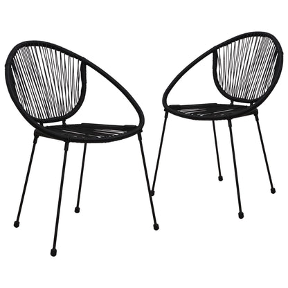 Tuinstoelen 2 St Pvc-Rattan Zwart