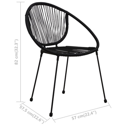 Tuinstoelen 2 St Pvc-Rattan Zwart