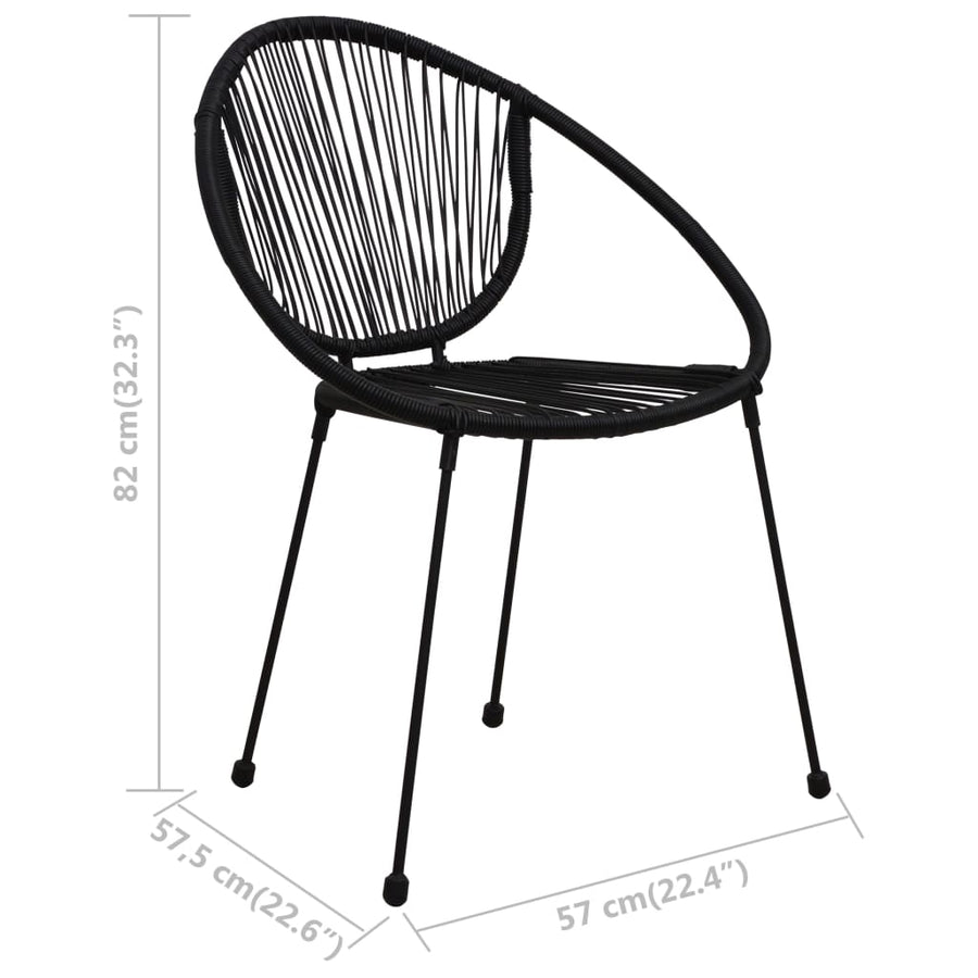 Tuinstoelen 2 St Pvc-Rattan Zwart