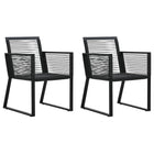 Tuinstoelen 2 st PVC-rattan zwart 53x57x77 cm