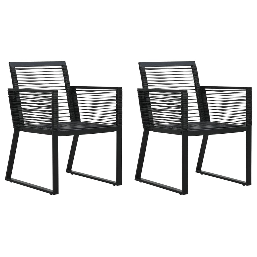 Tuinstoelen Pvc-Rattan Zwart 2