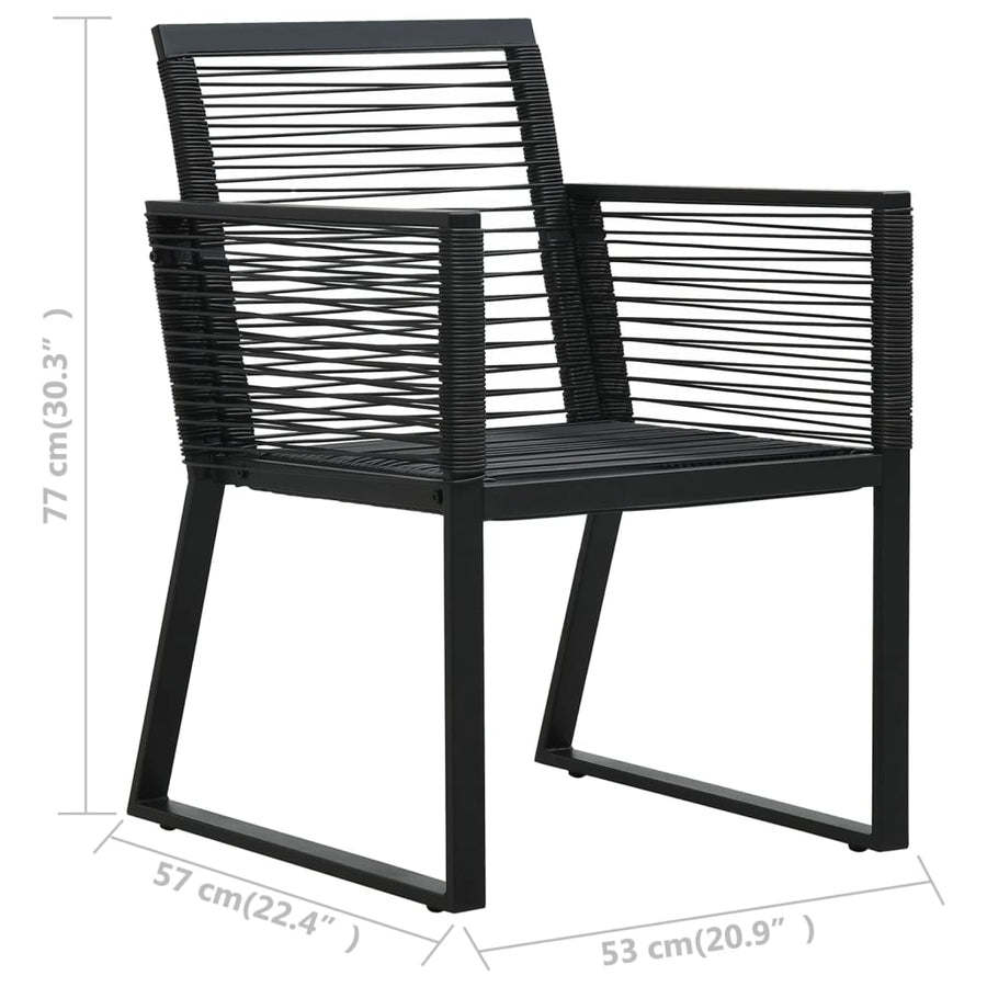 Tuinstoelen Pvc-Rattan Zwart 2