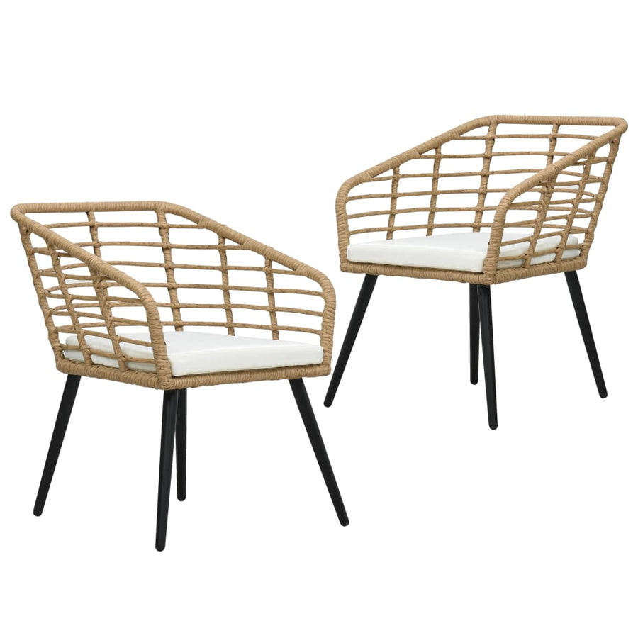 Tuinstoelen Met Kussens Poly Rattan Kleurig Eiken