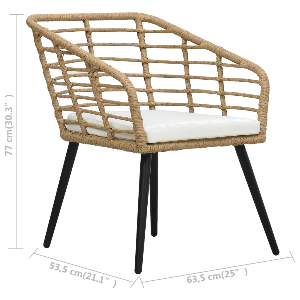 Tuinstoelen Met Kussens Poly Rattan Kleurig Eiken