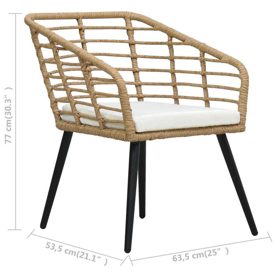 Tuinstoelen Met Kussens Poly Rattan Kleurig Eiken