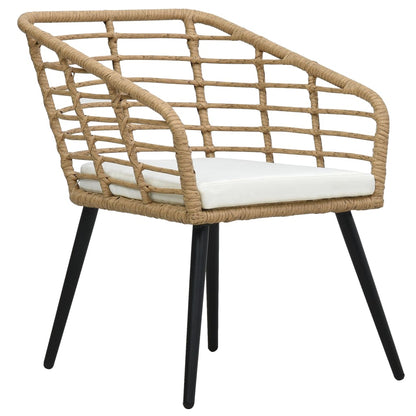 -Delige Bistroset Poly Rattan Kleurig Eiken
