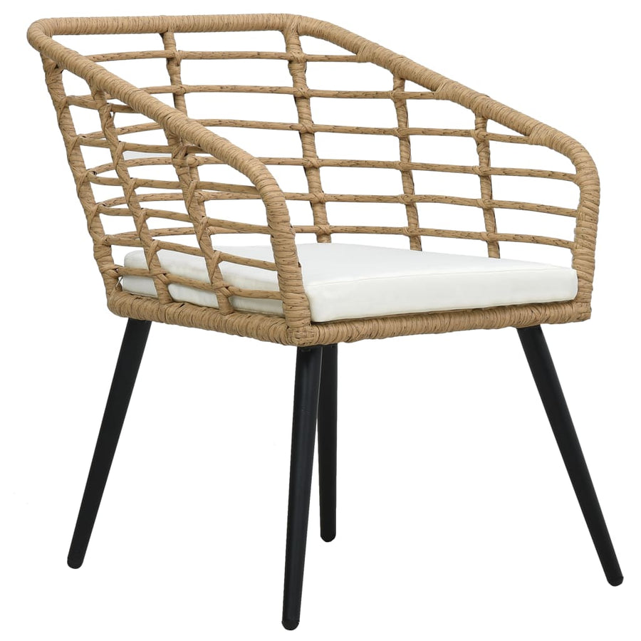 -Delige Bistroset Poly Rattan Kleurig Eiken