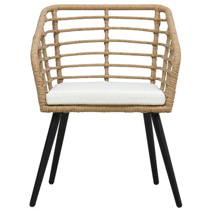 -Delige Bistroset Poly Rattan Kleurig Eiken