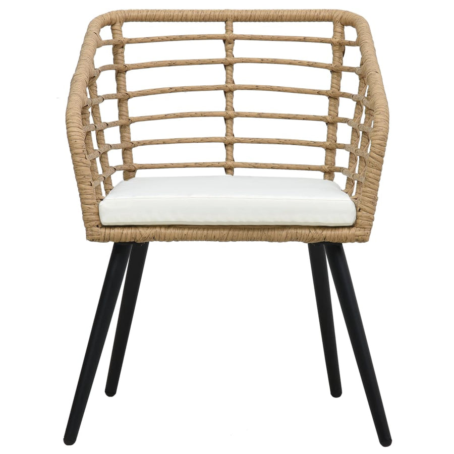 -Delige Bistroset Poly Rattan Kleurig Eiken