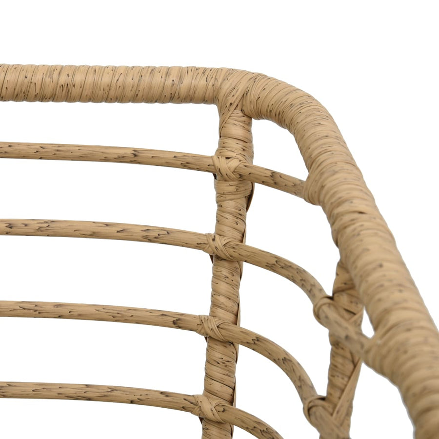 -Delige Bistroset Poly Rattan Kleurig Eiken