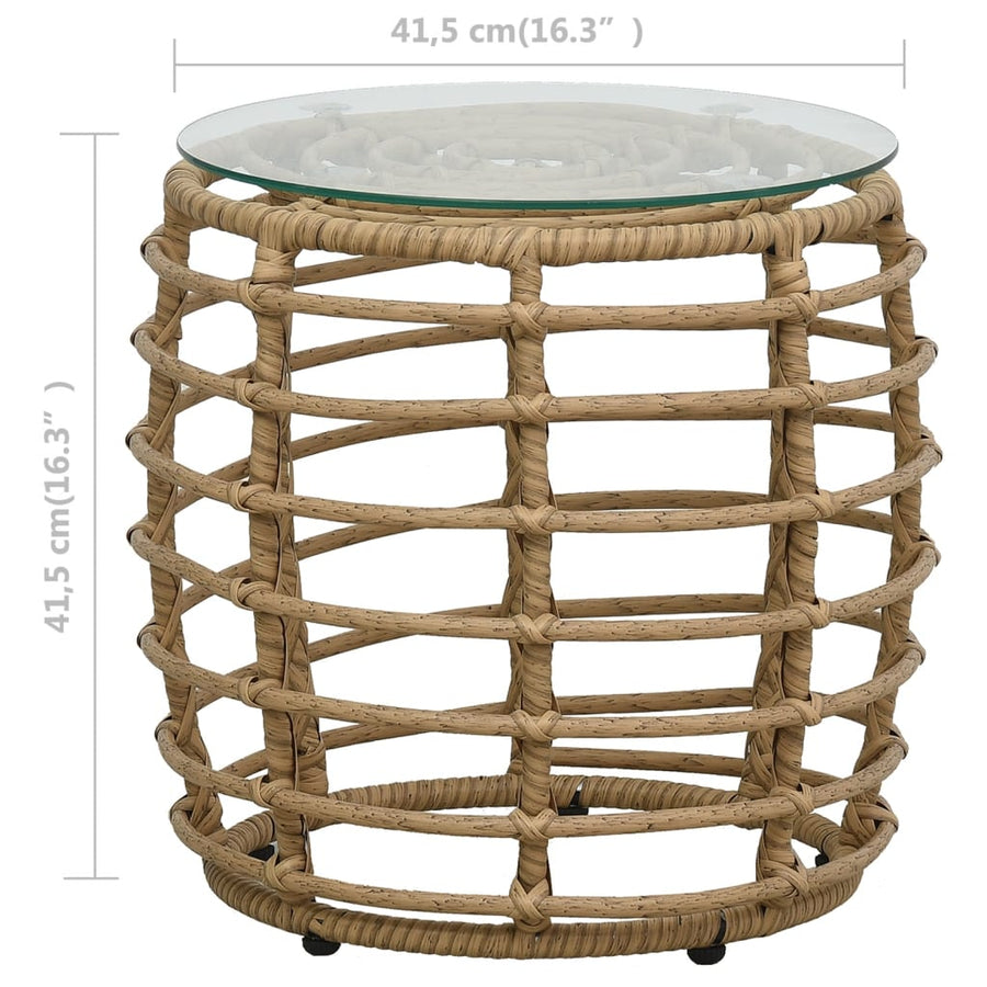 -Delige Bistroset Poly Rattan Kleurig Eiken