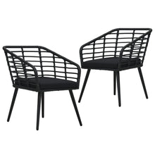 Tuinstoelen Met Kussens Poly Rattan Zwart