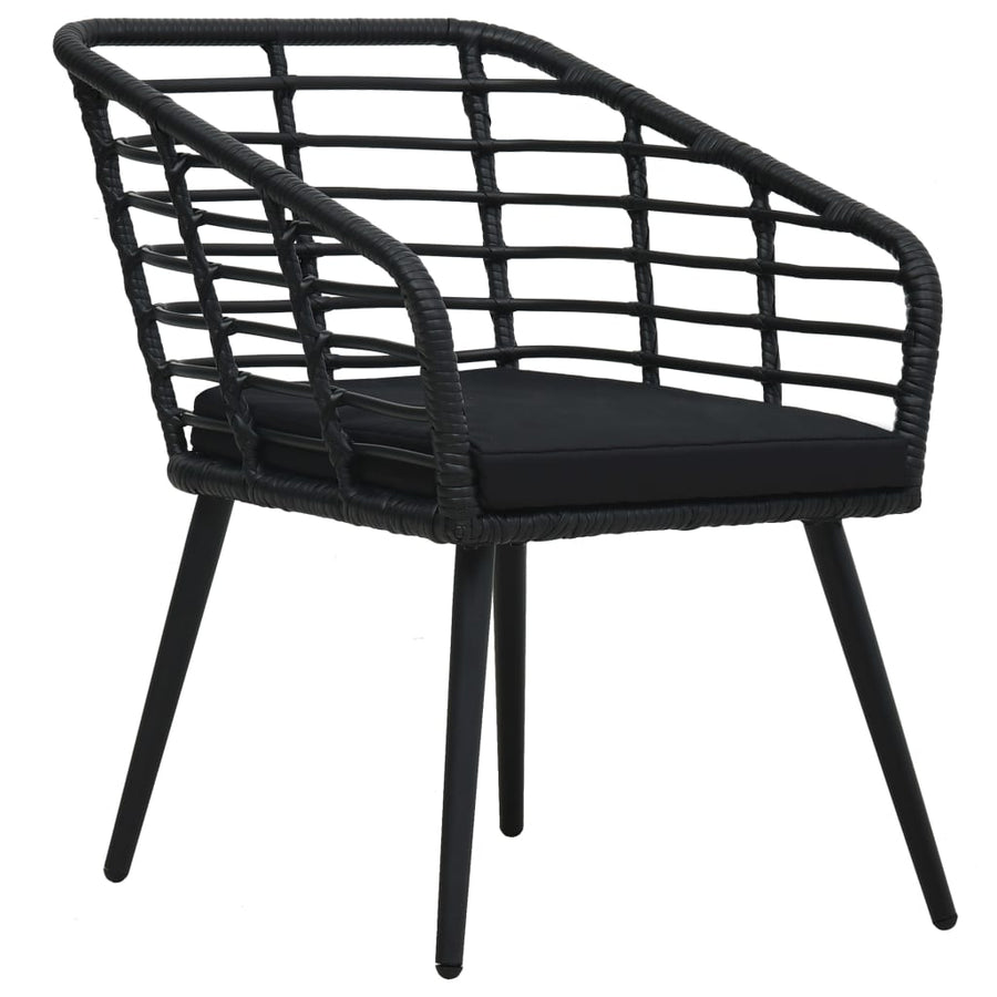 Tuinstoelen Met Kussens Poly Rattan Zwart