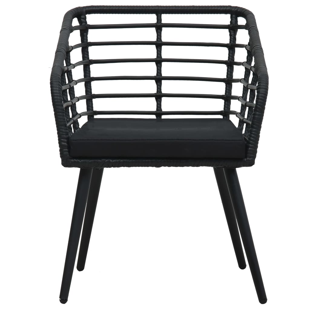 Tuinstoelen Met Kussens Poly Rattan Zwart