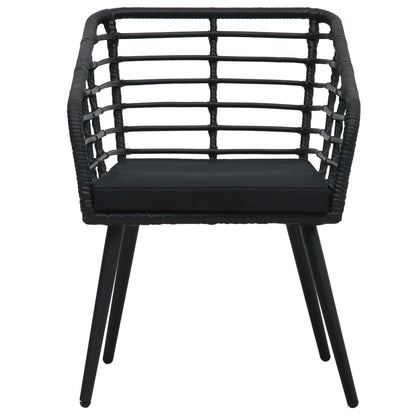 Tuinstoelen Met Kussens Poly Rattan Zwart
