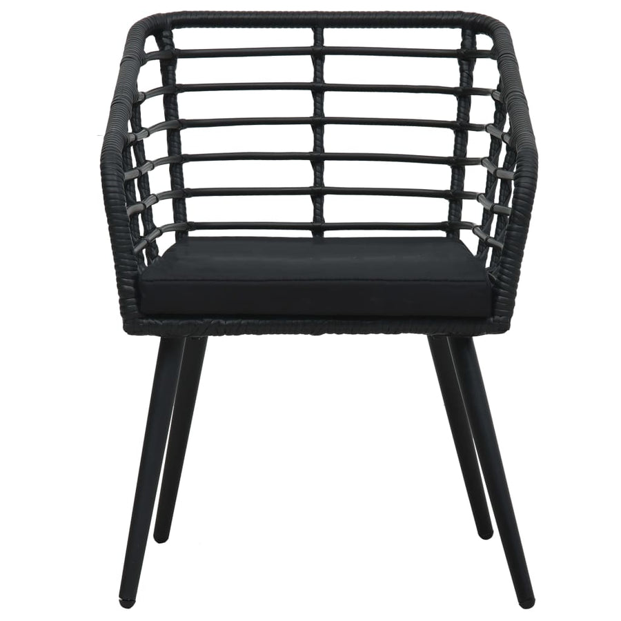 Tuinstoelen Met Kussens Poly Rattan Zwart