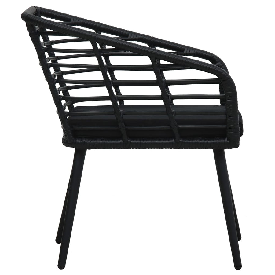 Tuinstoelen Met Kussens Poly Rattan Zwart