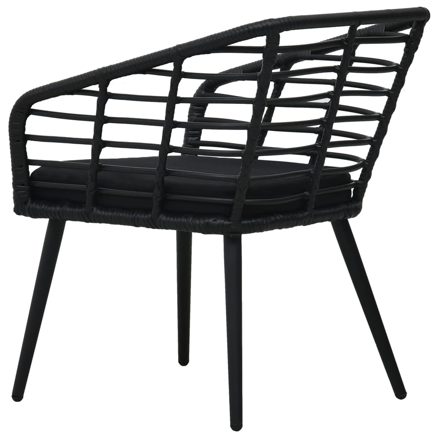 Tuinstoelen Met Kussens Poly Rattan Zwart