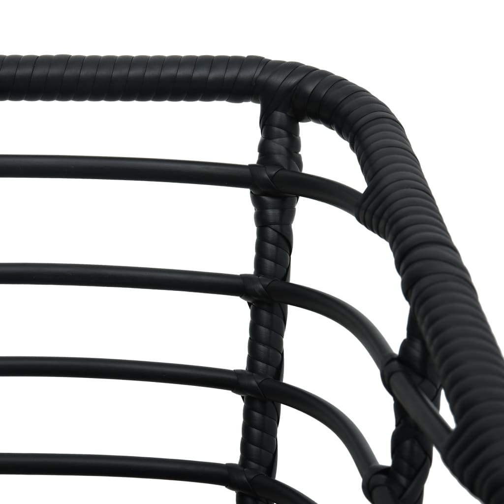 Tuinstoelen Met Kussens Poly Rattan Zwart